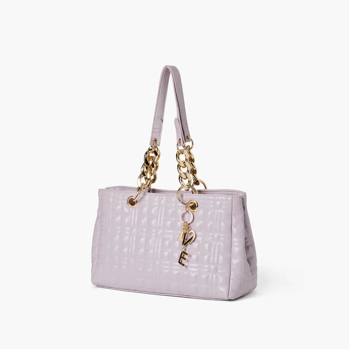 LOVE Washed Vegan Leather Satchel Purse Lilac