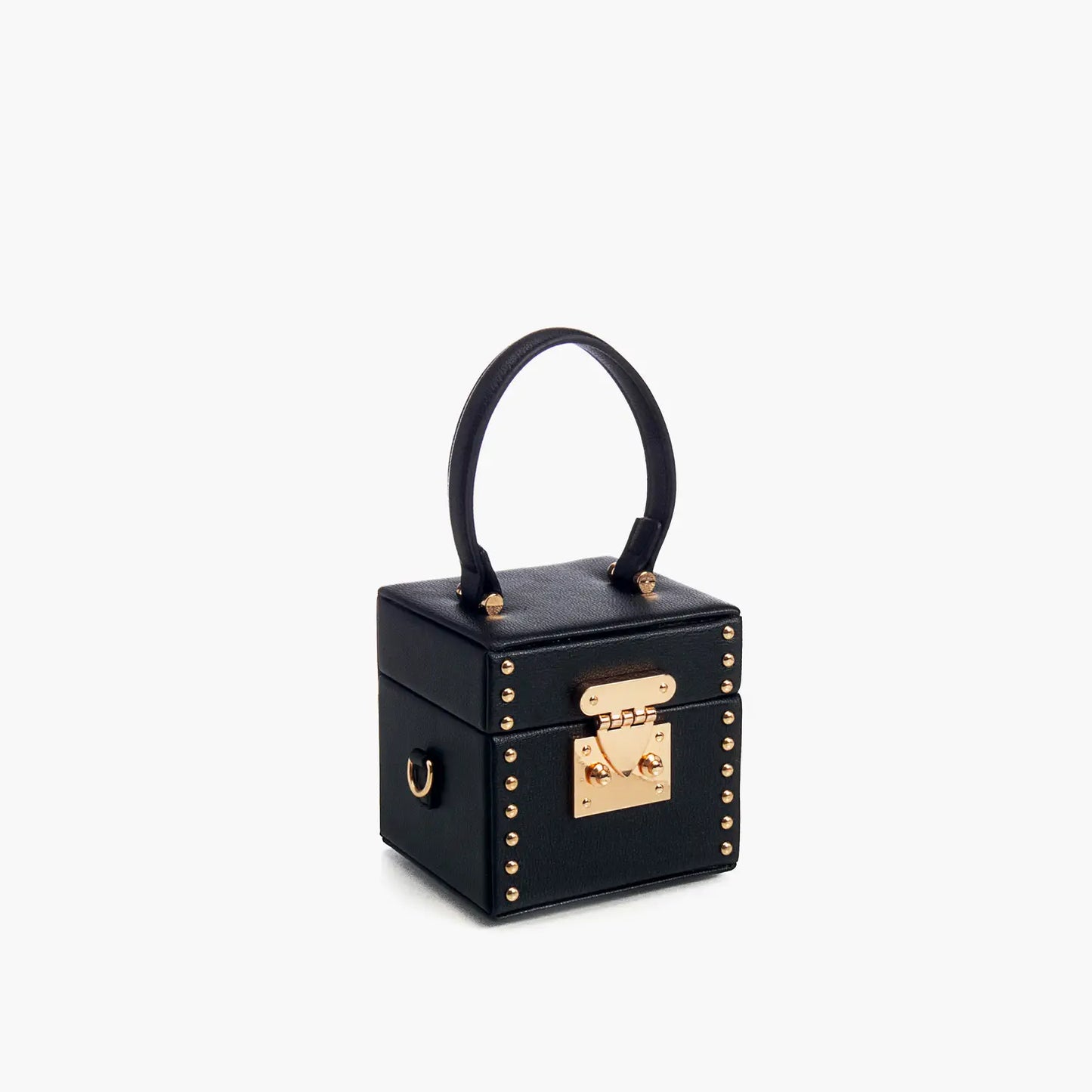 Estelle Studded Cube Shoulder Bag Black