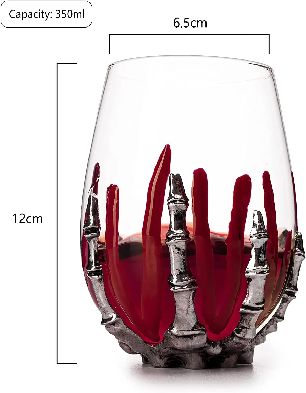 Bloody Skeleton Hand Wine Glass