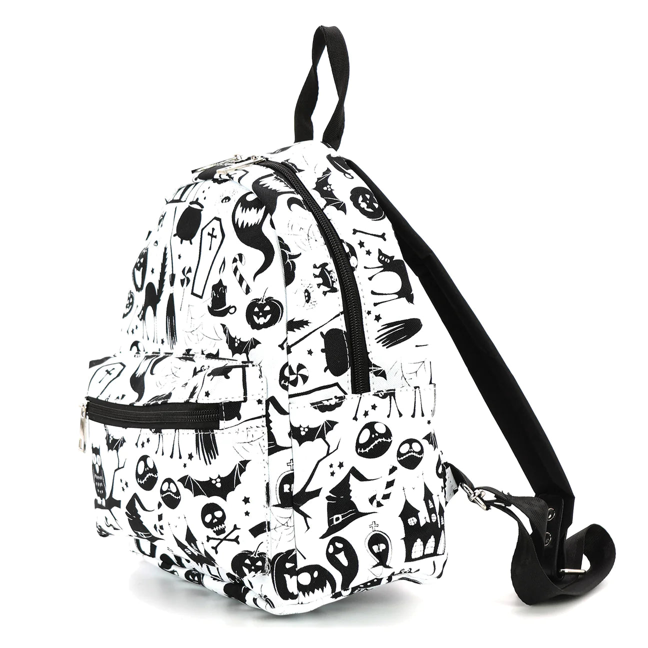Spooky Nights Collage Mini Backpack White