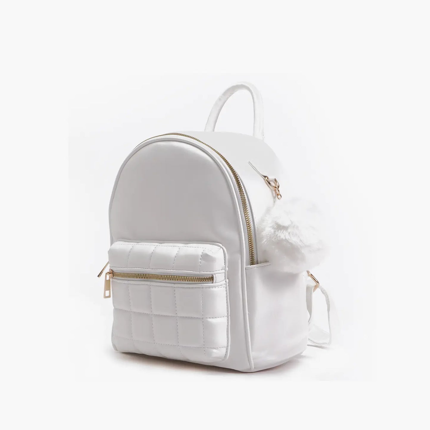 Unity Quilted Front Pocket Mini Backpack White