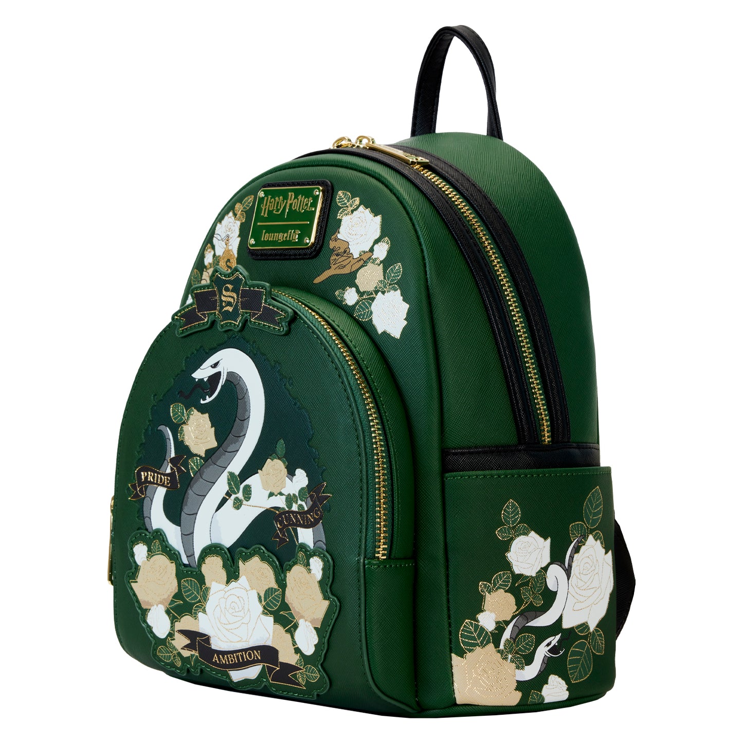 Loungefly Harry Potter Slytherin House Floral Tattoo Mini Backpack *PRE-ORDER ITEM*