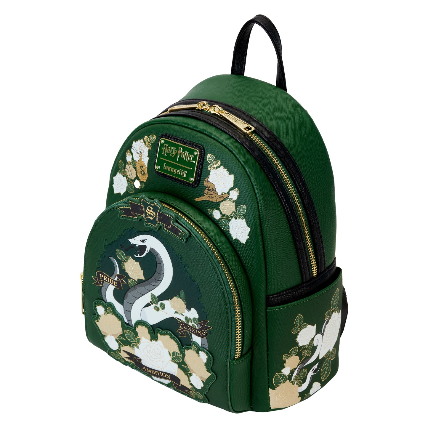 Loungefly Harry Potter Slytherin House Floral Tattoo Mini Backpack *PRE-ORDER ITEM*