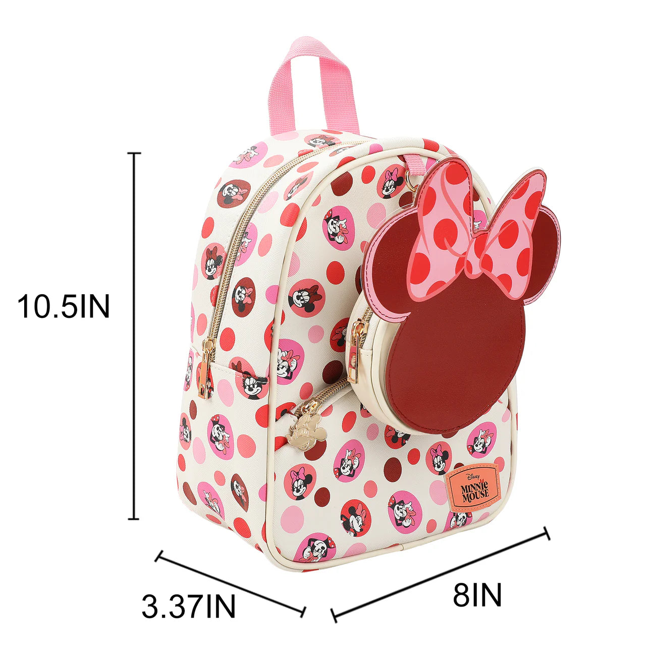 Disney Minnie Mouse Ears & Bow White Mini Backpack For Girls