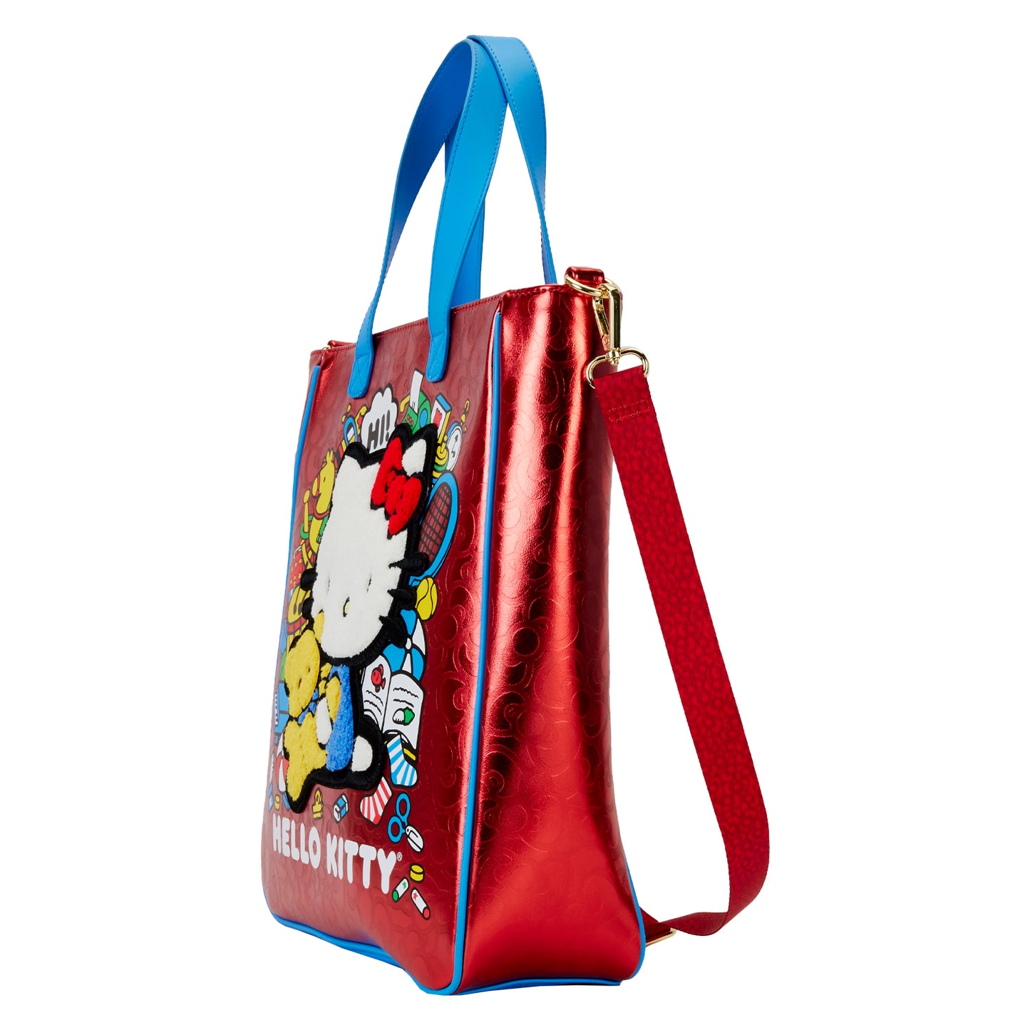 Loungefly Sanrio Hello Kitty 50th Anniversary Metallic Tote Bag with Coin Bag *PRE-ORDER ITEM*