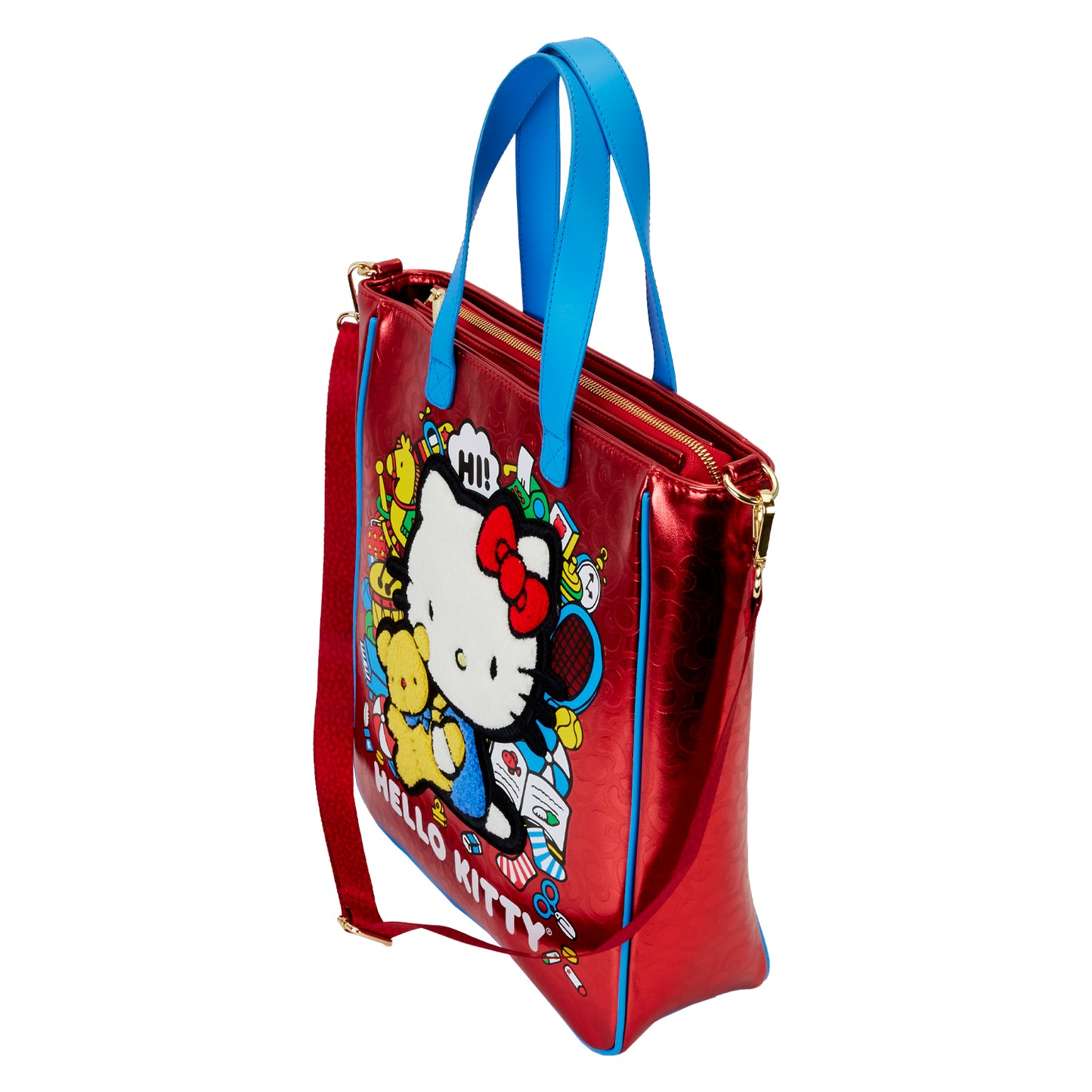 Loungefly Sanrio Hello Kitty 50th Anniversary Metallic Tote Bag with Coin Bag *PRE-ORDER ITEM*