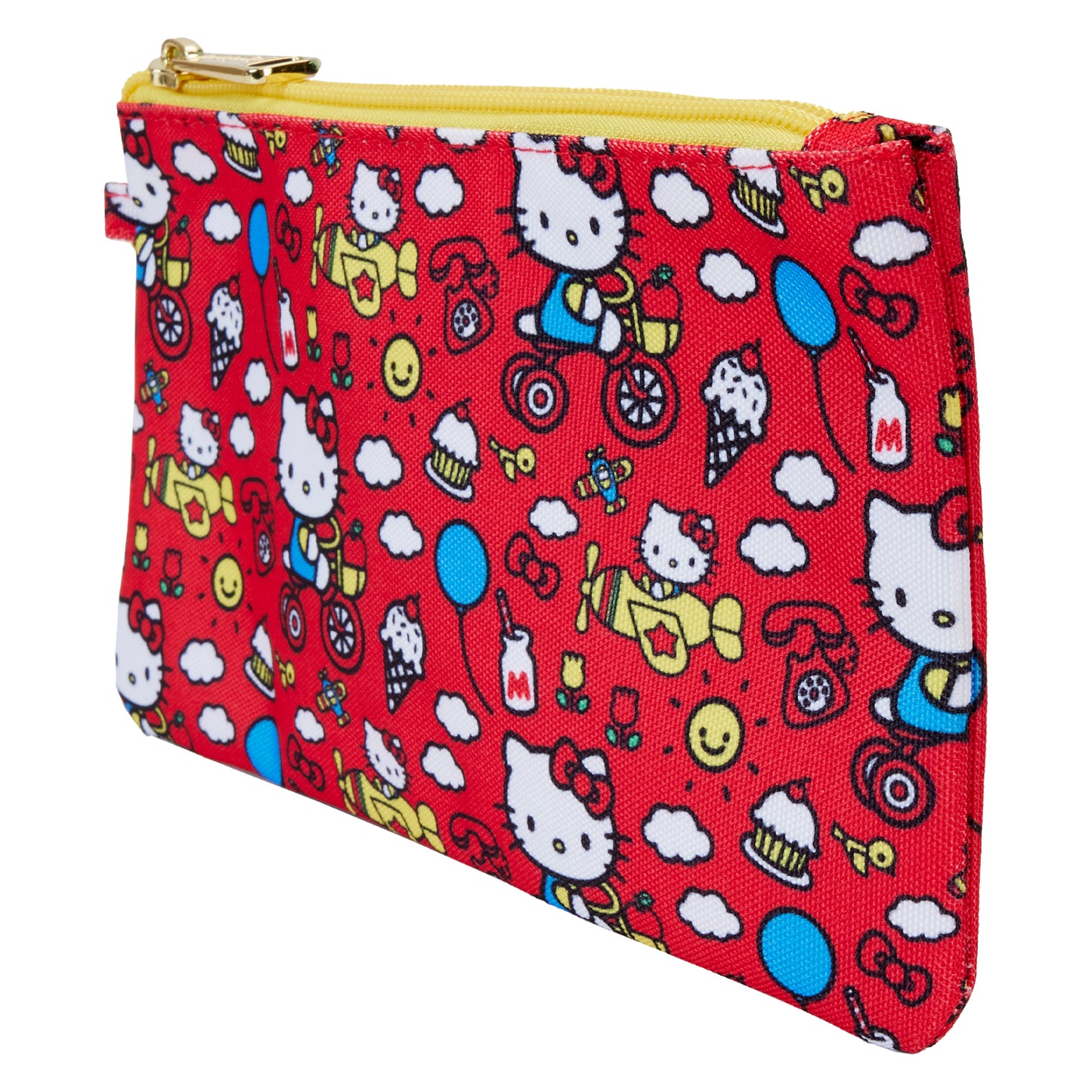 Sanrio Hello Kitty 50th Anniversary All-Over Print Nylon Zipper Pouch Wristlet