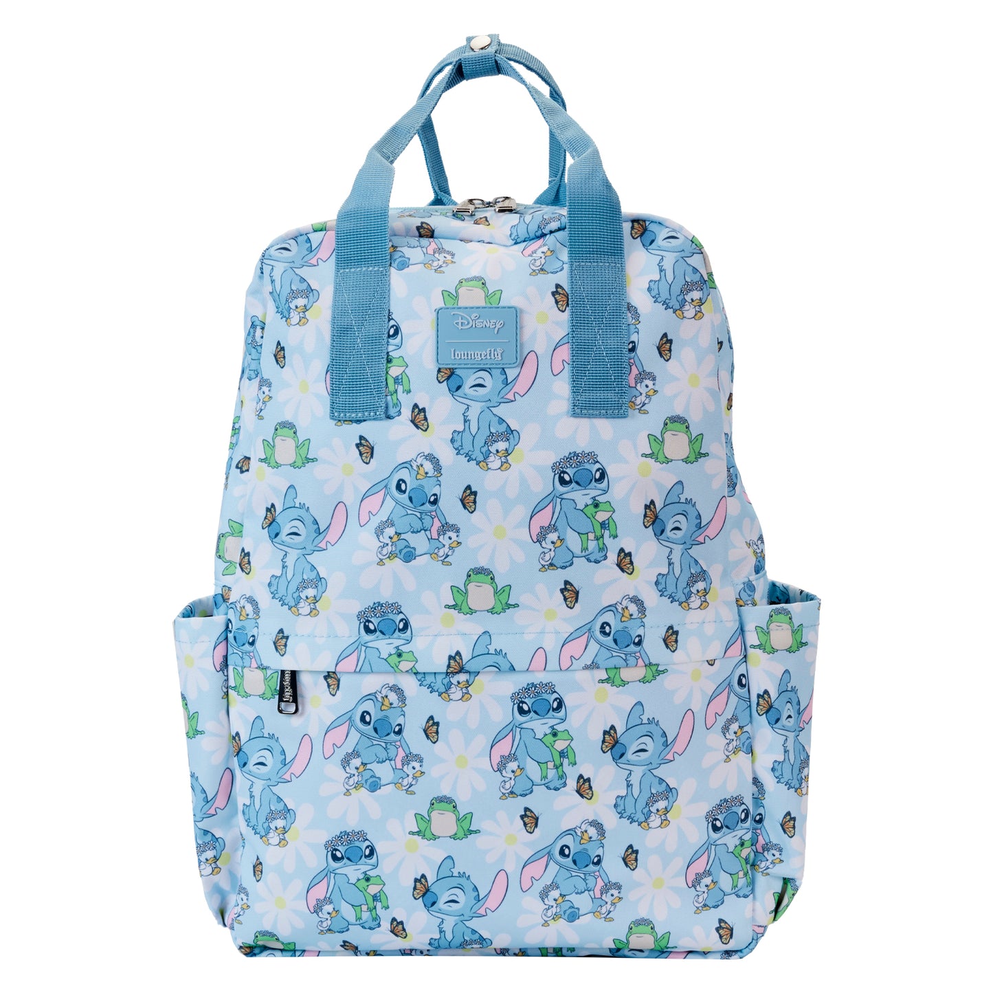 Loungefly Stitch Springtime Daisy All-Over Print Nylon Full-Size Backpack *PRE-ORDER ITEM*