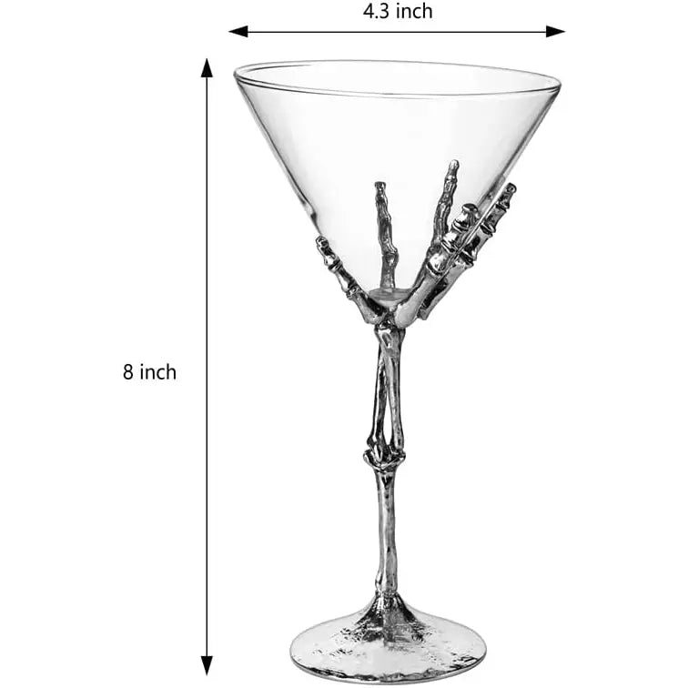 Stemmed Skeleton Martini Glasses Set Of 2