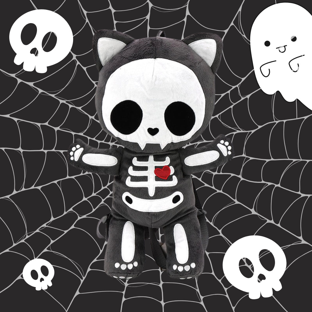 Skeleton Kitten Plushy Backpack
