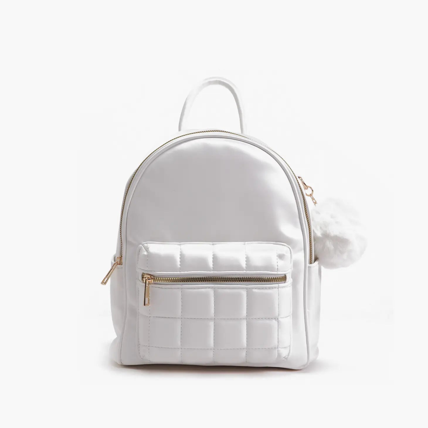 Unity Quilted Front Pocket Mini Backpack White – Adorn Purse & Co