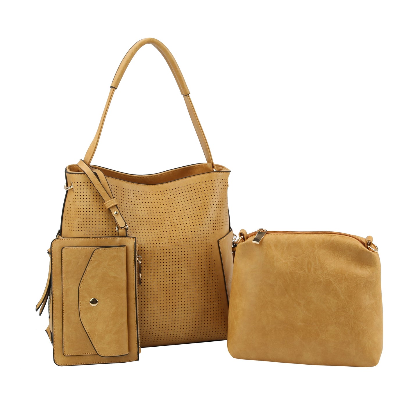 Michelle 3 in 1 Hobo Tote Medium Handbag Mustard