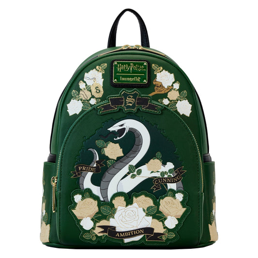 Loungefly Harry Potter Slytherin House Floral Tattoo Mini Backpack *PRE-ORDER ITEM*