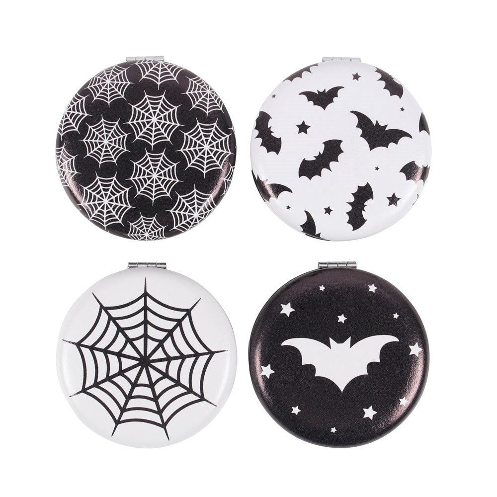Gothic Bat and Spiderweb Compact Mirror