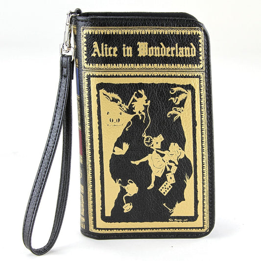 Alice In Wonderland Book Wallet With Wrist Strap