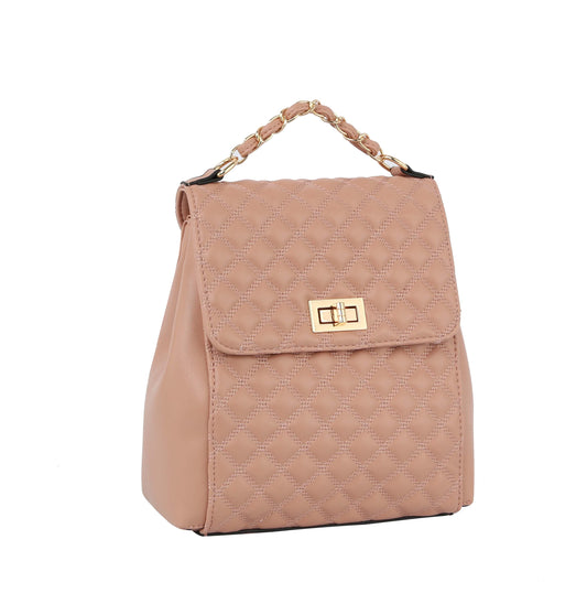 Quilted Reversible Mini Backpack Mauve