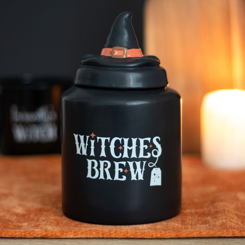 Witches Brew Ceramic Halloween Tea Canister