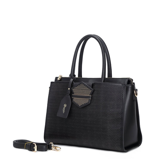 Chic Queen Medium Satchel Handbag Black