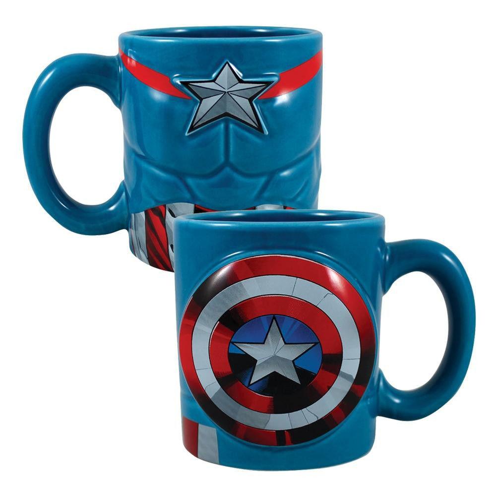 BioWorld Marvel Captain America 20 oz Sculpted Ceramic Mug