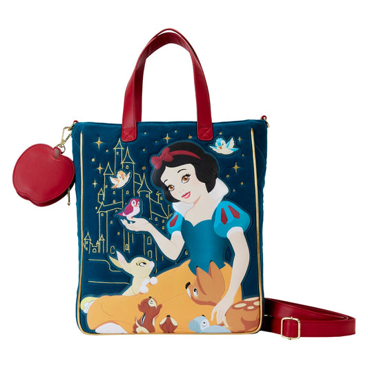 Snow White Classic Apple Quilted Velvet Tote Bag With Coin Bag *PRE-ORDER ITEM*