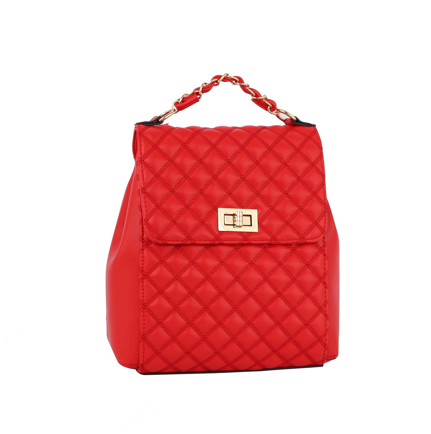 Quilted Reversible Mini Backpack Red