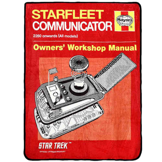 Bioworld Star Trek Starfleet Communicator Owners Manual Digital Fleece Throw Blanket