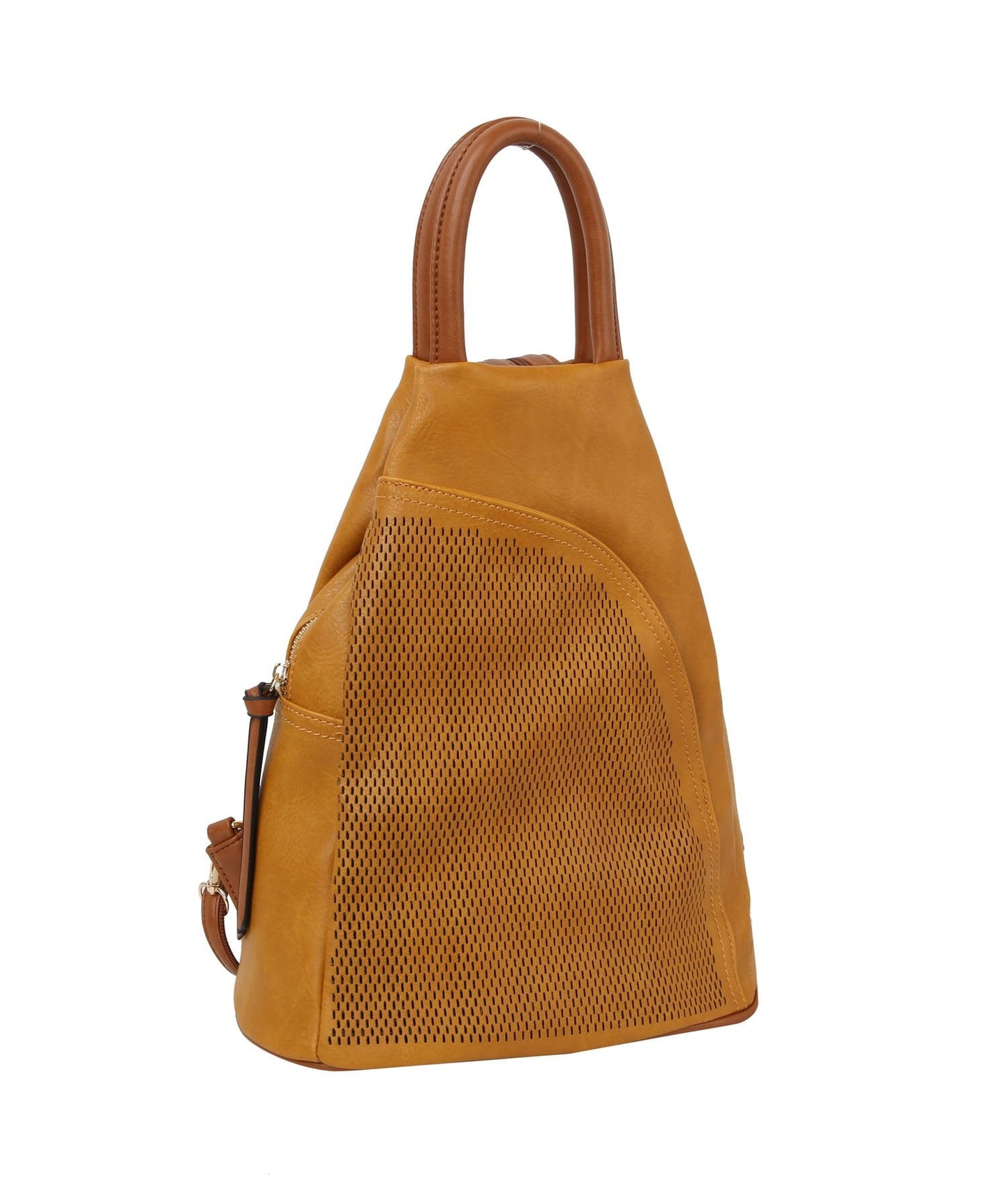 Jane Triangle Backpack Purse Mustard
