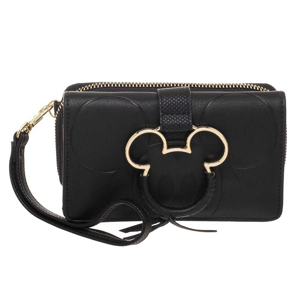 Bioworld Disney Mickey Mouse Gold Metal Charm Wristlet Wallet