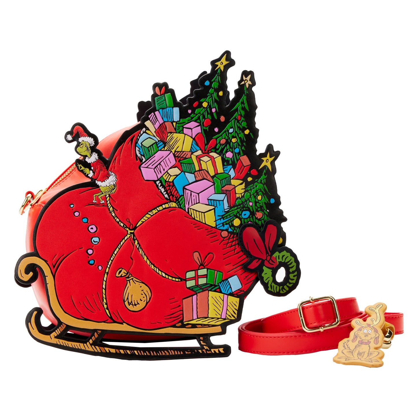 Loungefly Dr. Suess' How the Grinch Stole Christmas! Sleigh Crossbody Bag