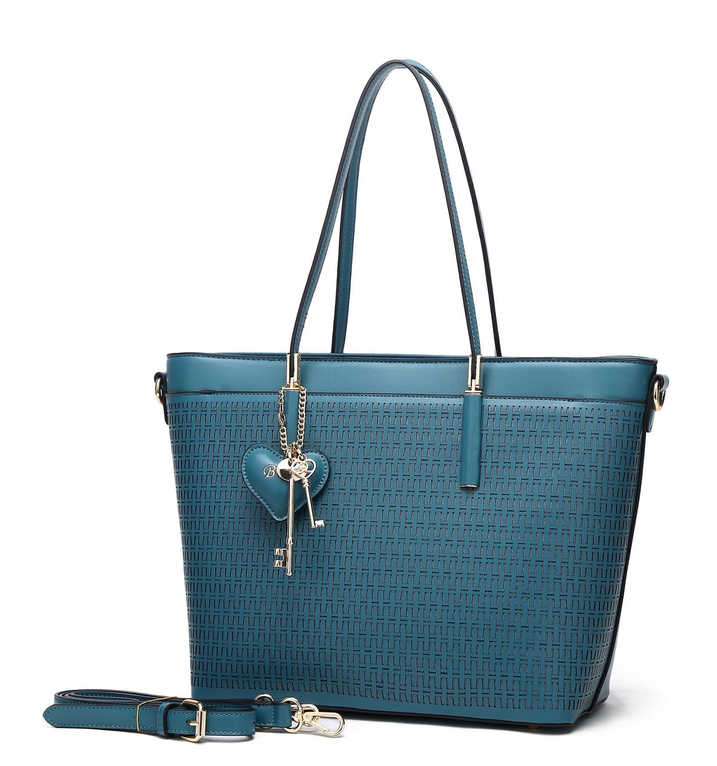 Sacred Love Crystal Large Tote Handbag Blue