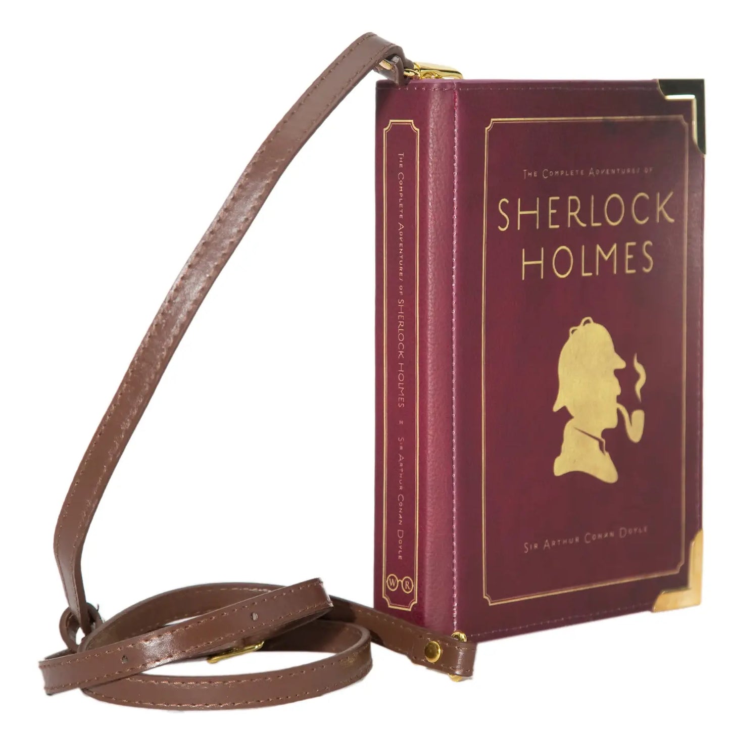 Well Read Sherlock Holmes Silhouette Book Crossbody Purse Large Bag