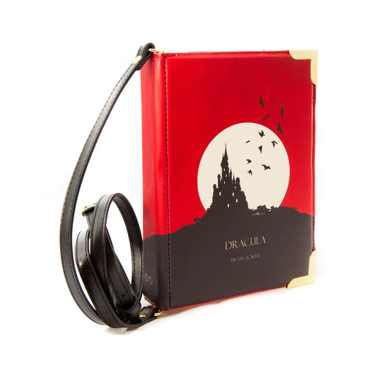 Well Read Dracula Moon Red Book Crossbody Purse Large Bag