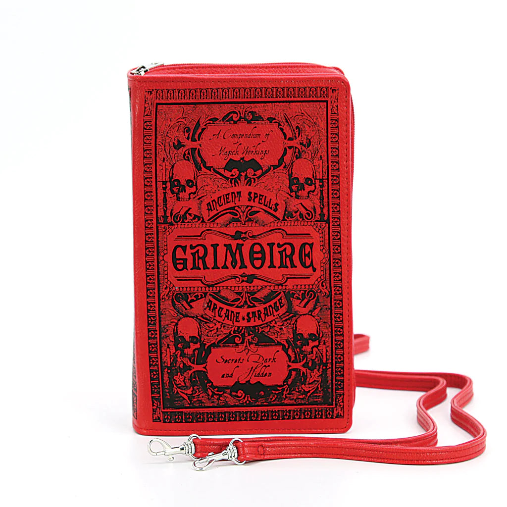 Grimoire Book Clutch & Crossbody Purse Red