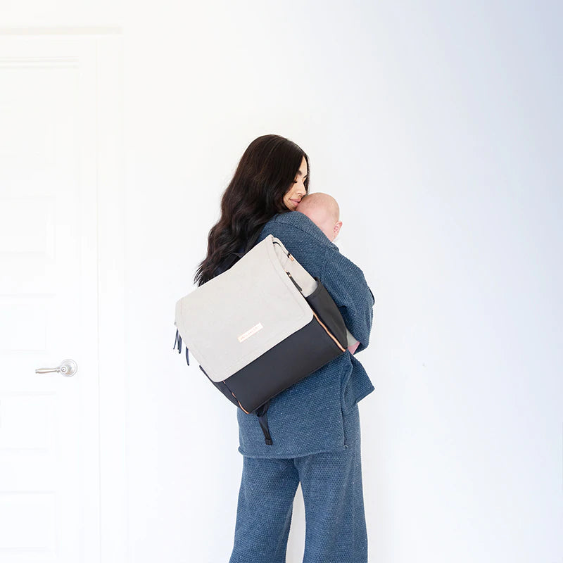 Petunia Pickle Bottom Boxy Backpack In Sand And Black