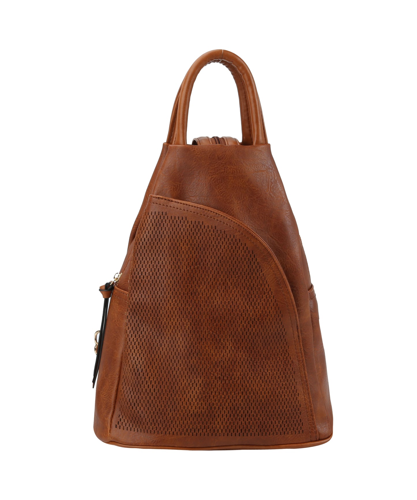 Jane Triangle Backpack Purse Brown