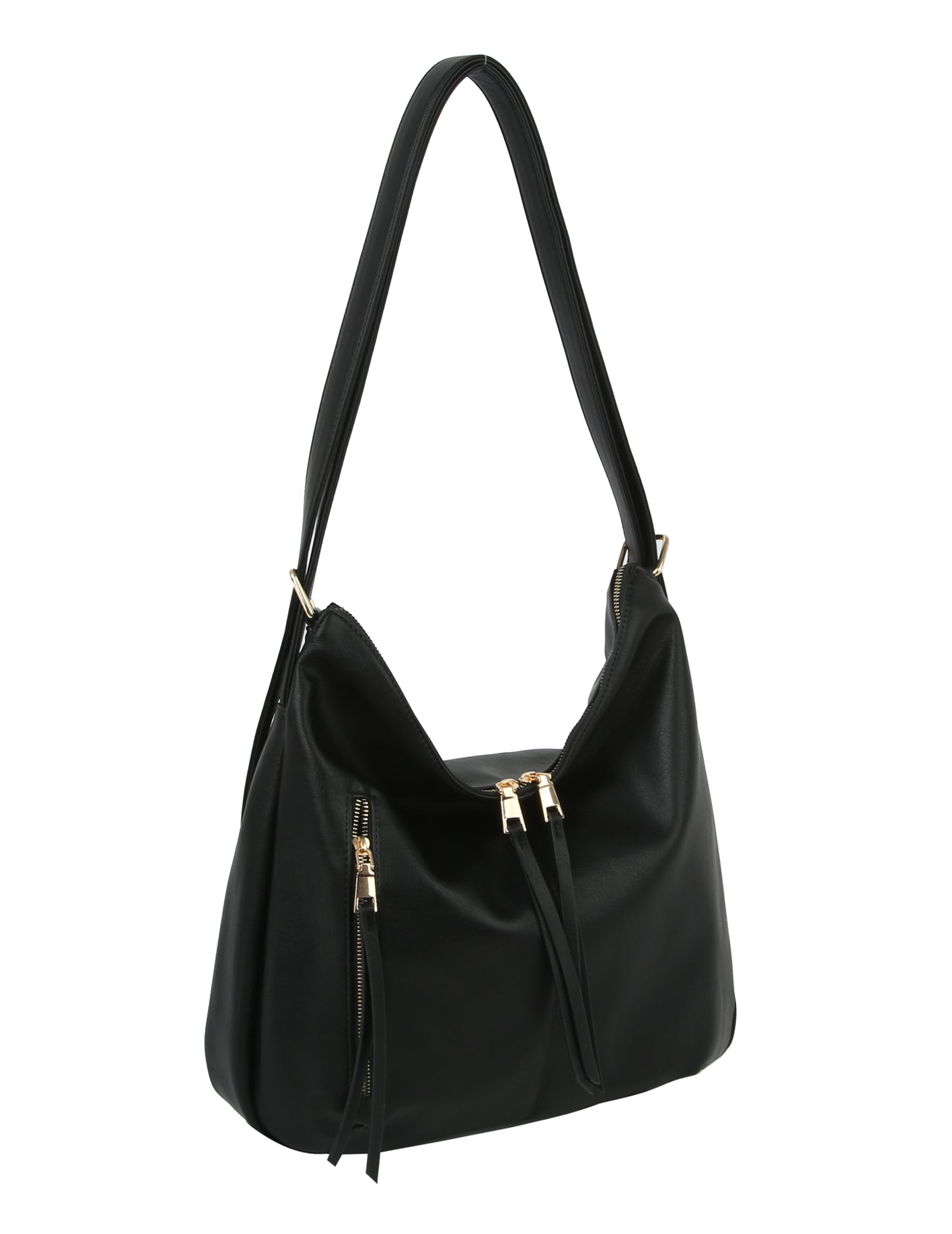 Libby Large Reversible Hobo Handbag Black