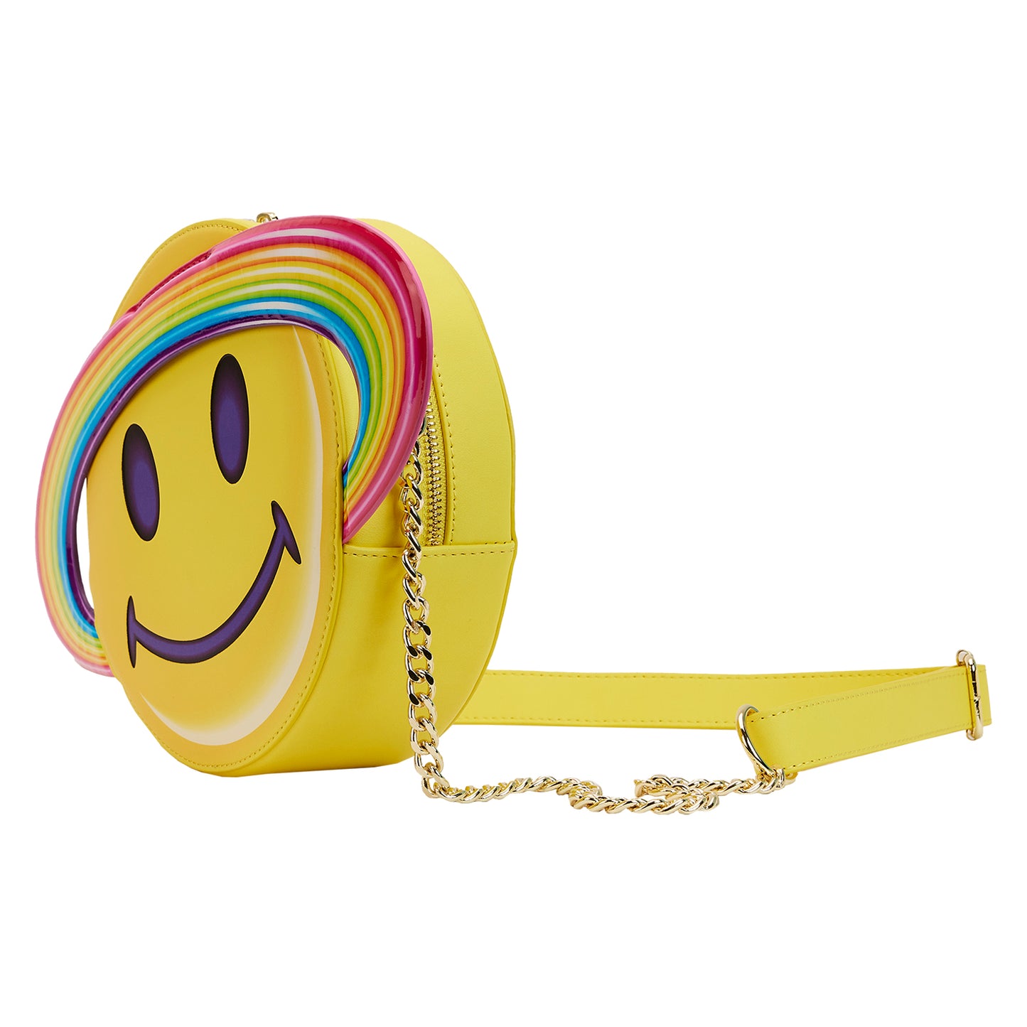 Loungefly Lisa Frank Yellow Rainbow Ring Saturn Crossbody Purse