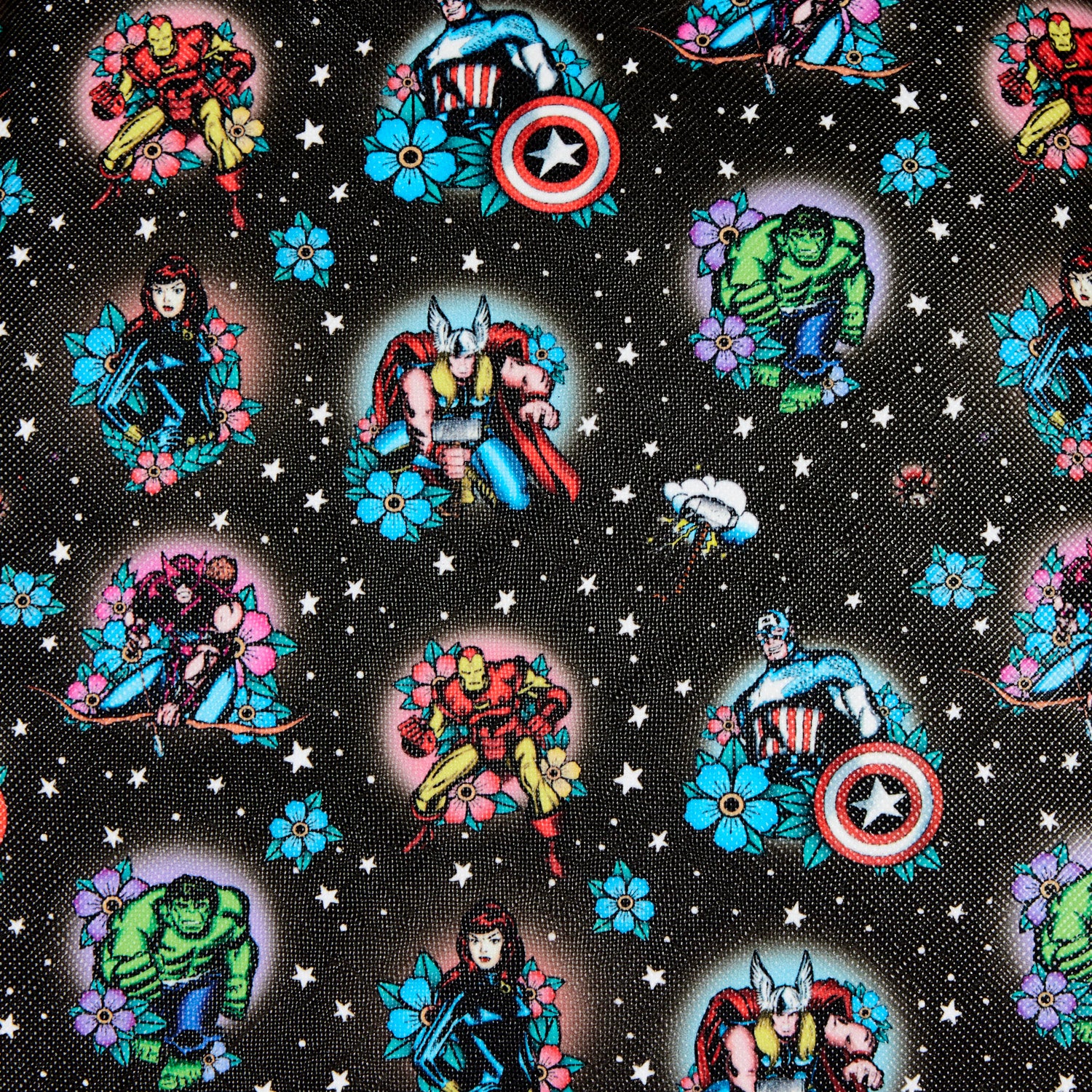 New Loungefly Marvel Avengers Floral Tattoo Print hotsell Shoulder Crossbody Bag Purse