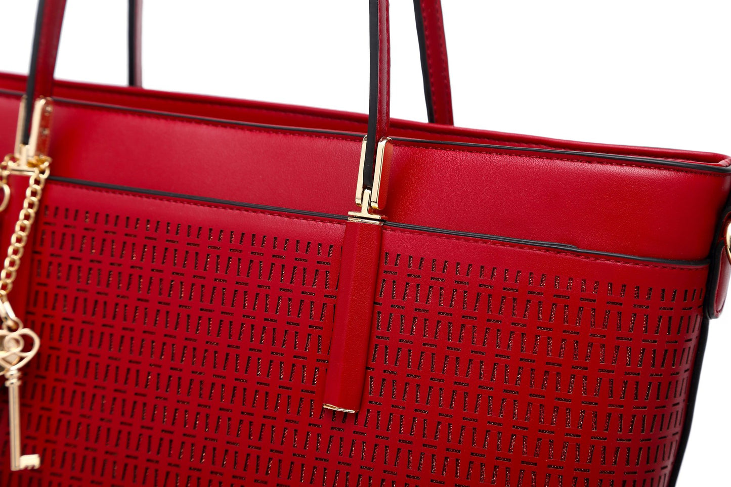 Sacred Love Crystal Large Tote Handbag Red
