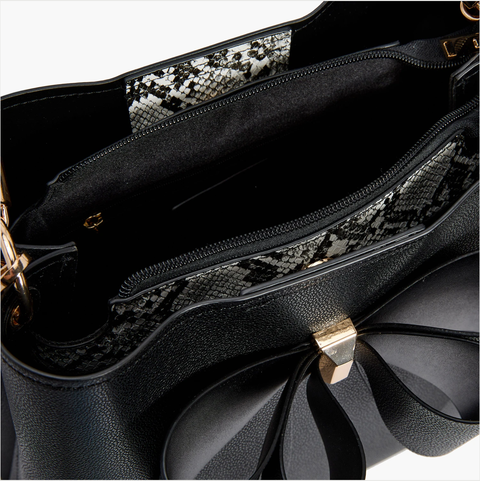 Helena Bowtie Medium Handbag Black