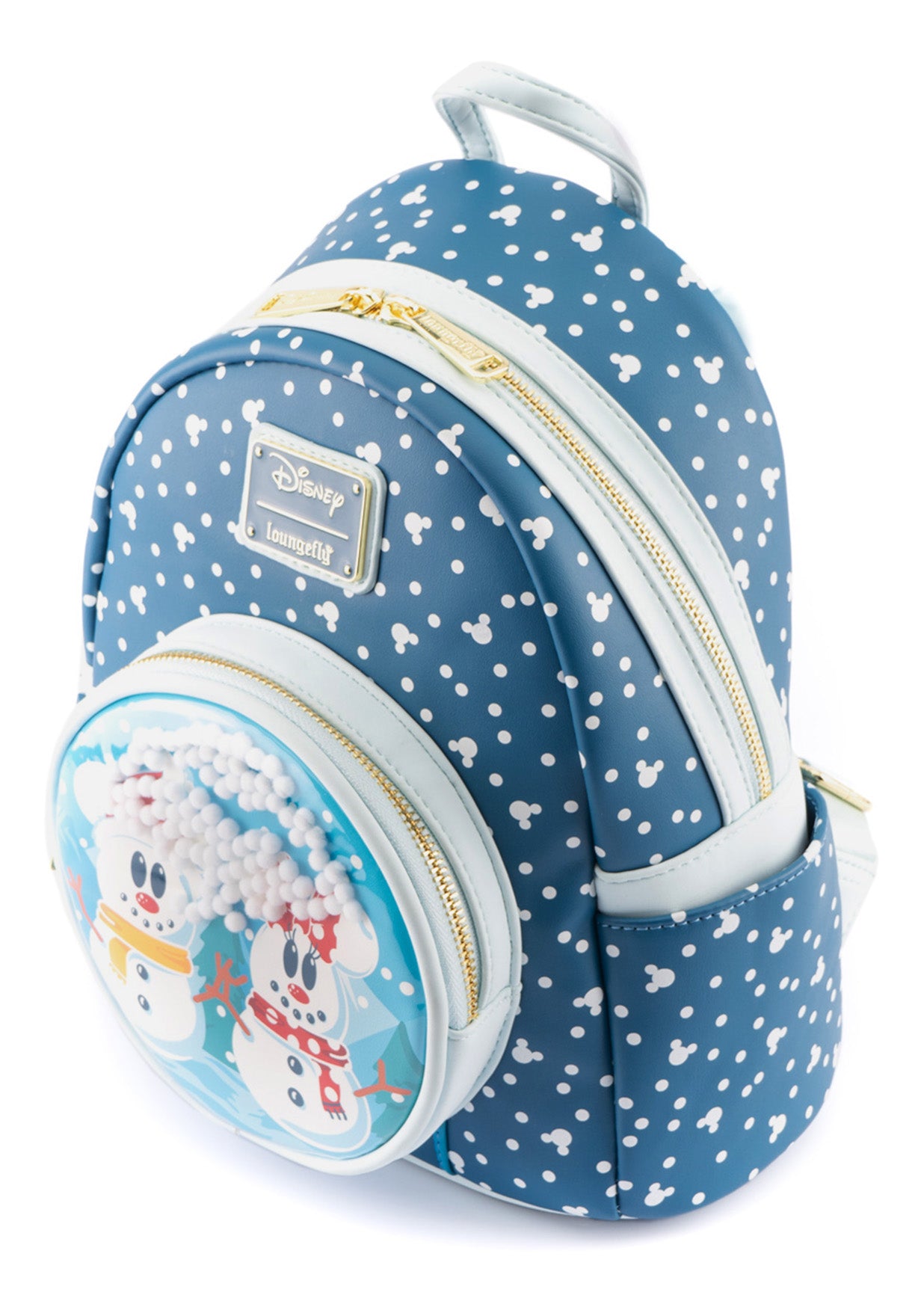 Loungefly Disney Snowman Mickey and Minnie Snow Globe Mini Backpack