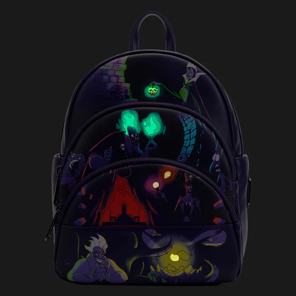 Disney: Villains Triple Pocket Glow in The Dark Loungefly Mini Backpack