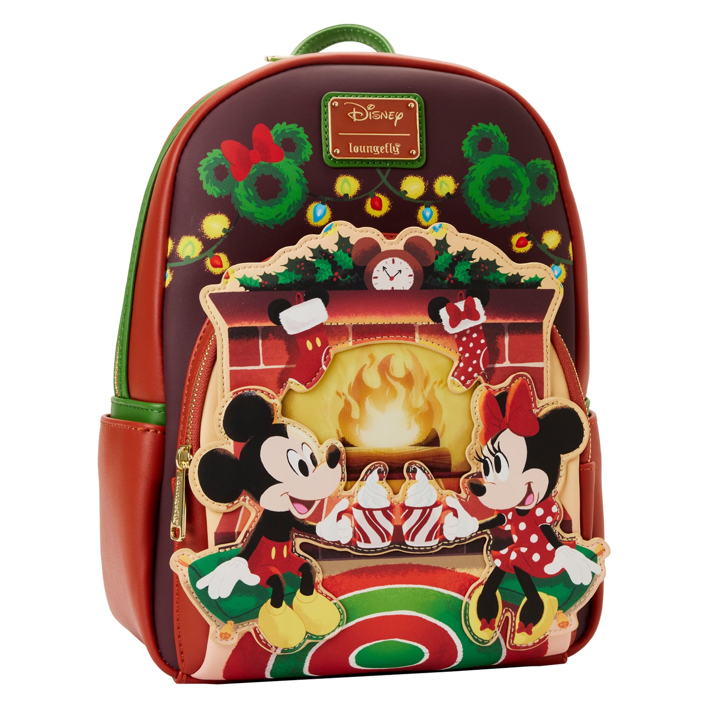 Loungefly Disney Mickey Minnie Hot Cocoa Fireplace Light Up Mini Backpack