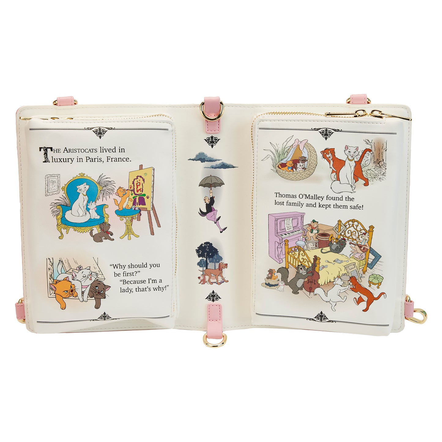 Loungefly Disney Classic Book The Aristocats Convertible Crossbody Purse