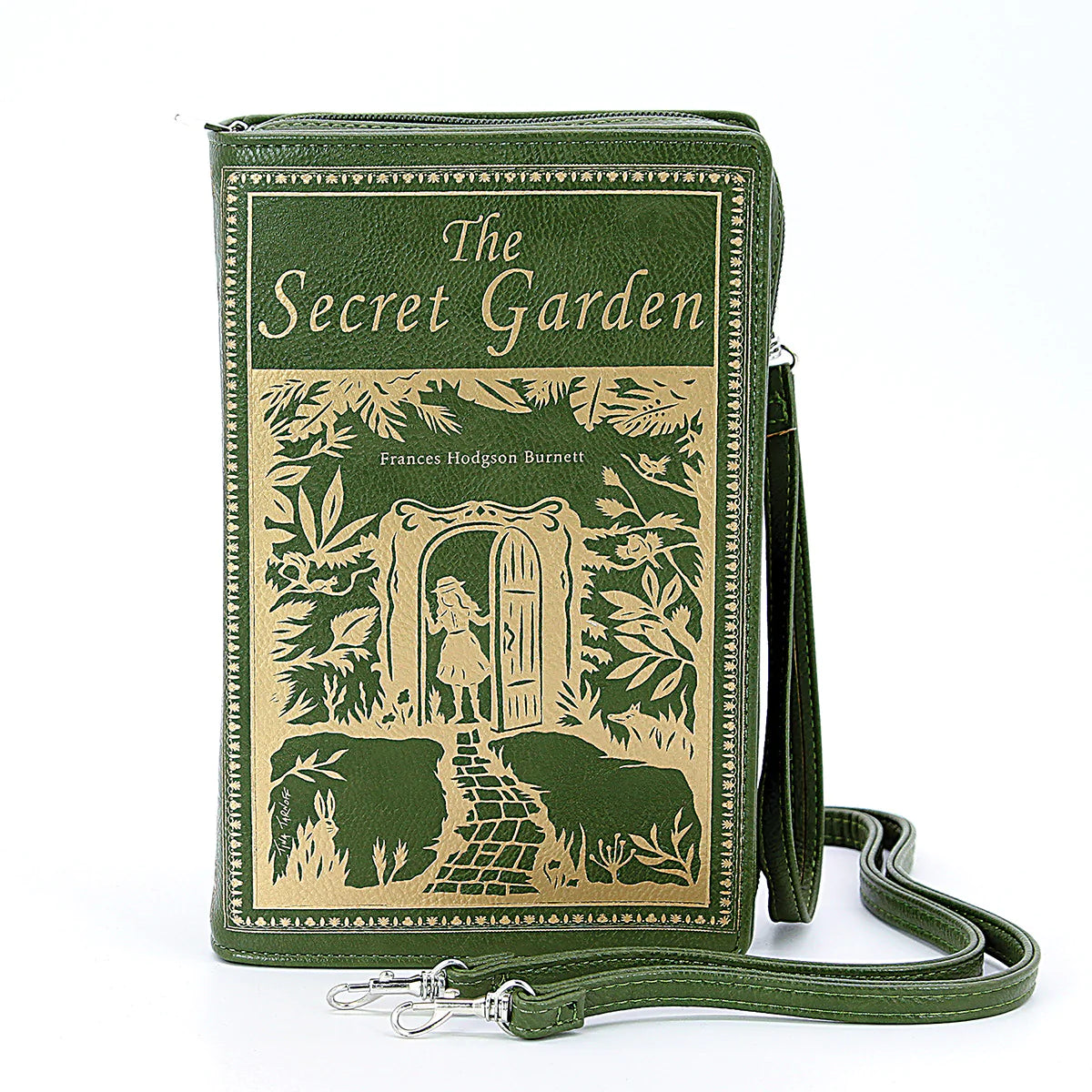 The Secret Garden Book Clutch & Crossbody Purse Green