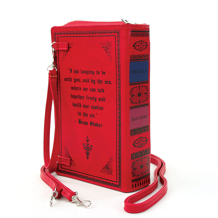 DRACULA sale BY: BRAM STOKER BOOK CLUTCH & CROSSBODY PURSE RED